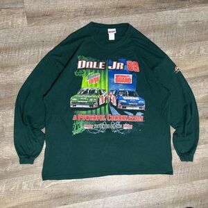 2007 Chase Authentics 2XL Dale Earnhardt Jr Nascar Shirt Mountain Dew Green READ